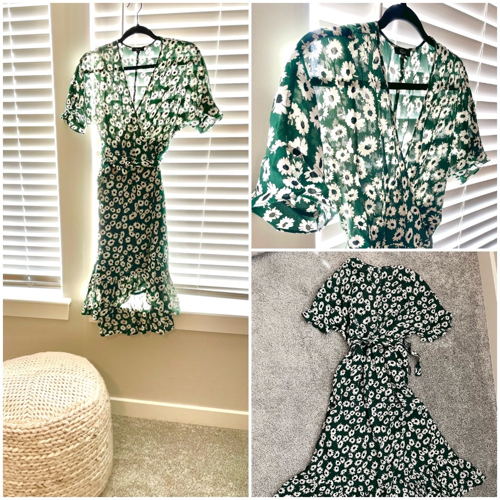 New! Rails Florence Daisy Print Wrap Dress szM